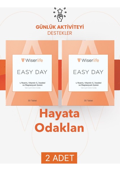 Easy Day L-Teanin Inositol Takviye Edici Gıda 30 Tablet 2 Adet