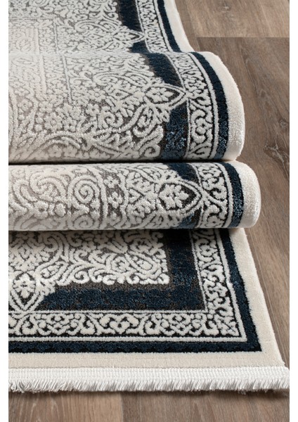 Ahlat Akrilik Modern Yumuşak Dokulu Konforlu Salon Halısı Mavi