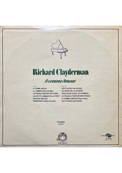 Richard Clayderman – Acomme Amour Lp Plak fiyatları