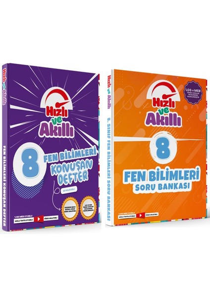 8. Sınıf Fen Bilimleri Hızlı ve Akıllı Defter ile Soru Bankası Seti 2 Kitap
