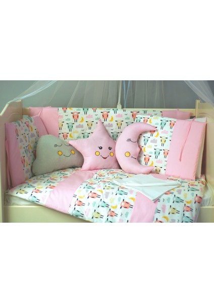 Park Yatak Bebek Uyku Seti Nevresim Takımı 70x110 Zuzu Pembe