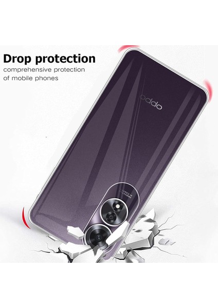 Oppo A60 Uyumlu Kılıf Kamera Çıkıntılı Korumalı Yumuşak Şeffaf Silikon
