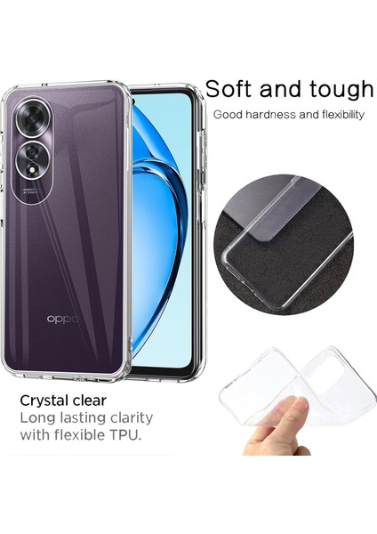 Oppo A60 Uyumlu Kılıf Kamera Çıkıntılı Korumalı Yumuşak Şeffaf Silikon