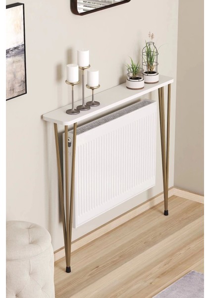 Oval Kenar Dresuar Beyaz 80 cm Gold Ayak fiyatları