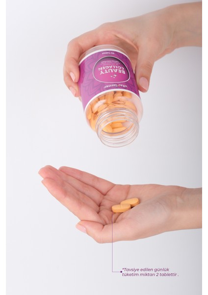Vitamanner Beauty Collagen Tip 1, Tip 2, Tip 3, Vitamin C, Selenyum, Biotin Içeren Takviye Edici Gıda 60 Tablet