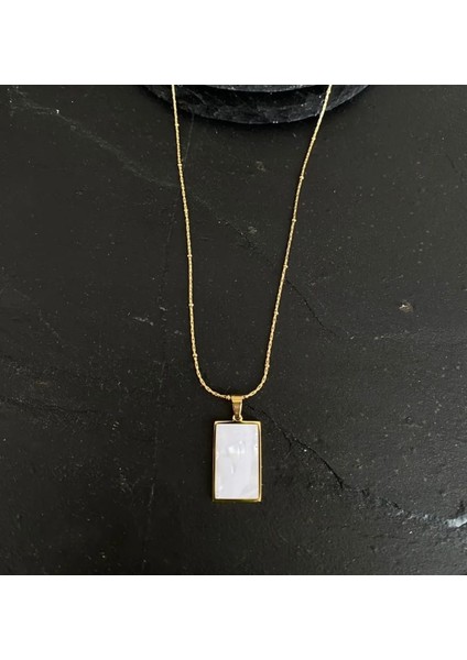 Beyaz Plaka Çelik Kolye