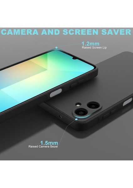 Samsung Galaxy A06 Kılıf Kamera Korumalı Yumuşak Renkli Silikon + 9h Ekran Koruyucu Cam 2in1 Set