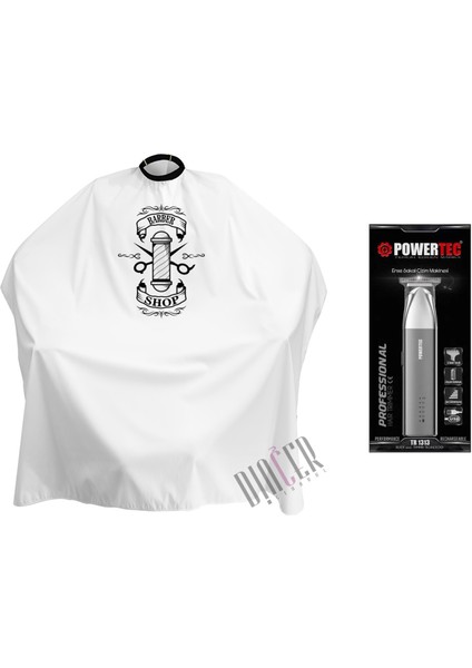 Klasik Kesim Penuarı Barber Shop ve Powertec TR-1313 Ense Sakal Çizim Tıraş Makinesi