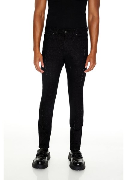 Metalik Ip Detaylı Skinny Jean Pantolon