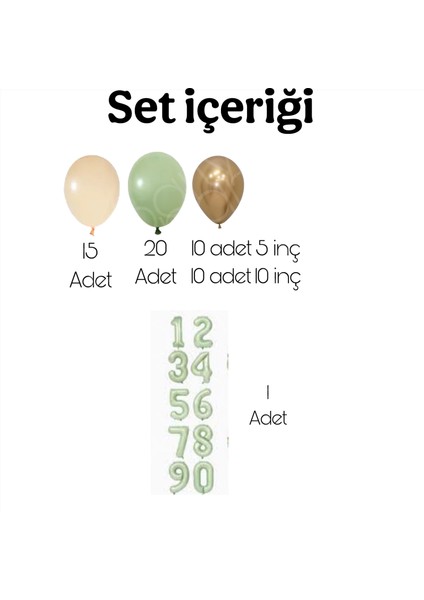 Yeşil Gold Somon Renklerinde 1 Yaş Doğum Günü Parti Kutlama Seti