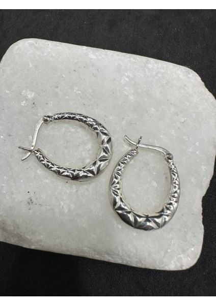 Kalem Işlemeli Gümüş Küpe