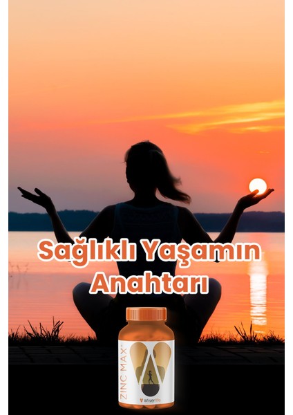 Zincmax Çinko Bakır Manganez ve Vitamin C Içeren Takviye Edici Gıda 30 Kapsül 2 Adet
