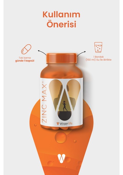 Zincmax Çinko Bakır Manganez ve Vitamin C Içeren Takviye Edici Gıda 30 Kapsül 2 Adet