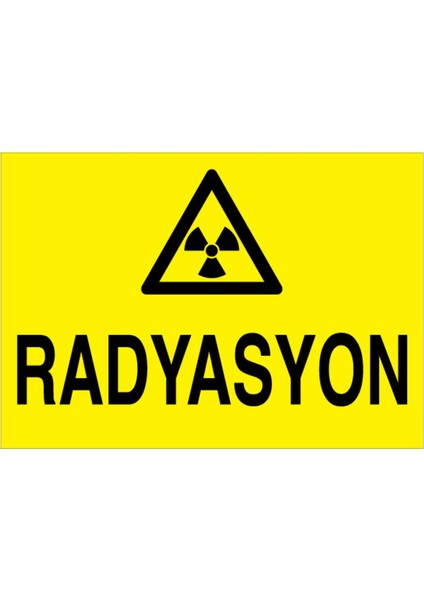 Radyosyon Uyarı Tabelası - 50 x 70 Alüminyum Kompozit Panel - Rlı4