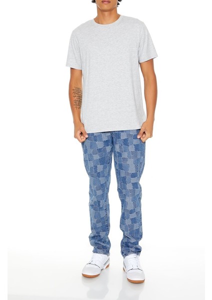 Patchwork Slim-Fit Jean Pantolon