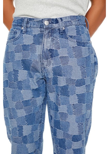 Patchwork Slim-Fit Jean Pantolon