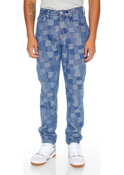 Patchwork Slim-Fit Jean Pantolon