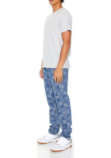 Patchwork Slim-Fit Jean Pantolon