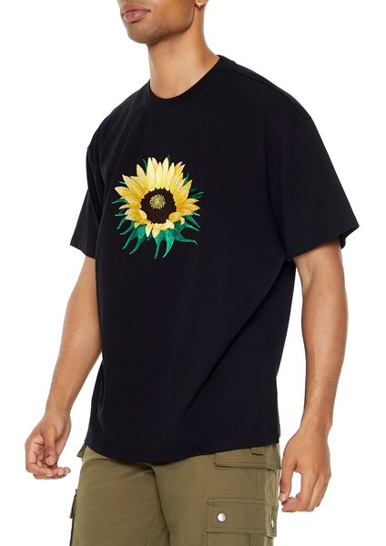 Işlemeli Sunflower Tişört