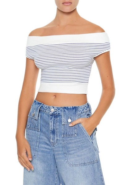 F21 Çizgili Crop Bluz fiyatları