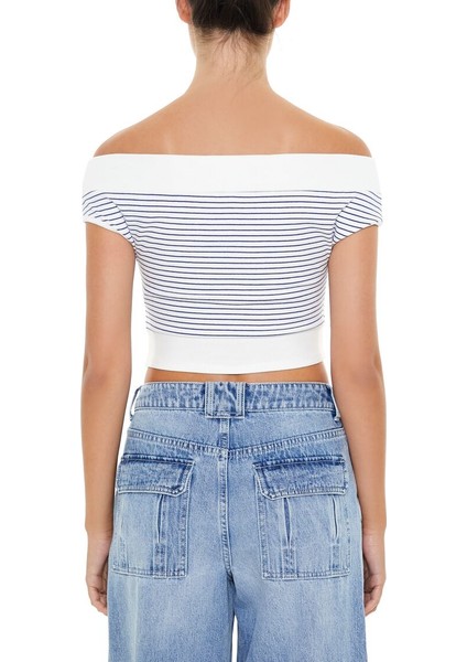F21 Çizgili Crop Bluz modelleri