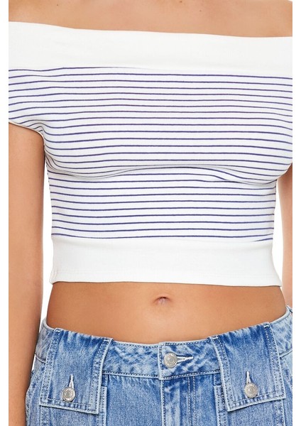 F21 Çizgili Crop Bluz indirimleri