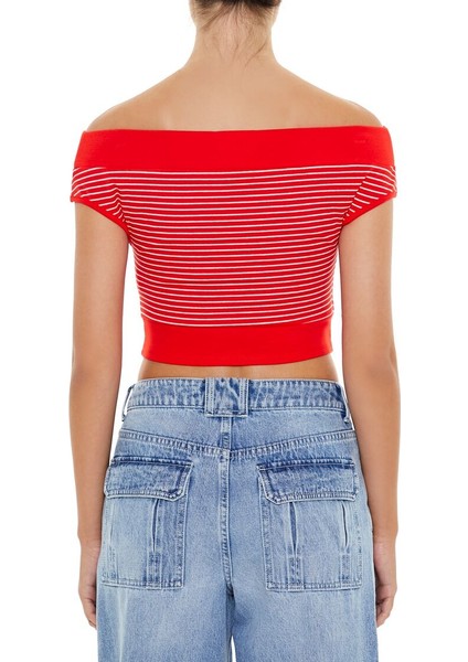 F21 Çizgili Crop Bluz modelleri