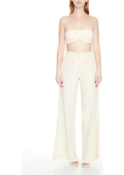 Mid-Rise Wide-Leg Pantolon