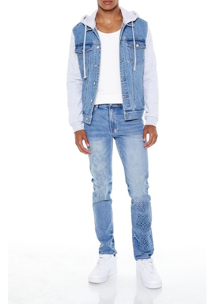 Yıldız Desenli Skinny Jean Pantolon