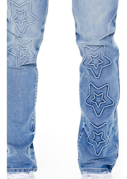 Yıldız Desenli Skinny Jean Pantolon