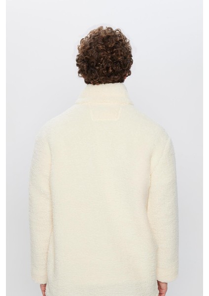 Unisex Relax Fit Rahat Kesim Kanguru Cepli Yarım Fermuarlı Dik Yaka Peluş Sweatshırt indirimleri