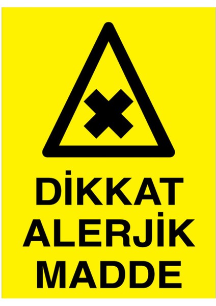 Dikkat Alerjık Madde Uyarı Tabelası - 70 x 100 Alüminyum Kompozit Panel - TM19