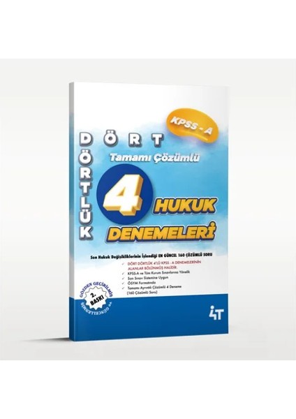 Dört Dörtlük 4’lü Hukuk Kpss - A Denemeleri 2.baskı