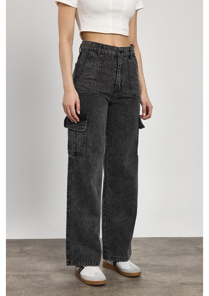 13107 Kargo Cep Dikişli Pantolon Füme modelleri