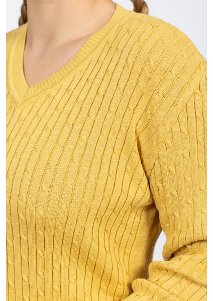 Vs Bayan V Yaka Saç Örgü U.kol Kazak Trk Hardal modelleri