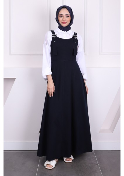 Lacivert Fermuar Detaylı Gabardin Jile