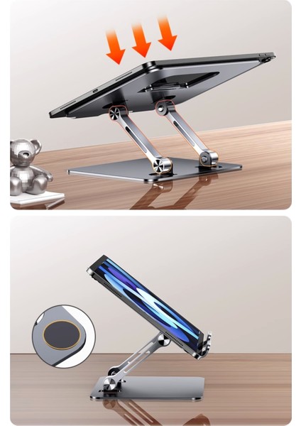 10-13" Tüm Modellere Metal Ayarlı Tablet Laptop Macbook Notebook Yükseltici Tutucu Standı