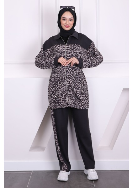 Füme Gri Bel Büzgülü Modal Tunik Pantolonlu Takım fiyatları