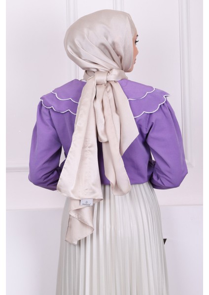 Mor Bebe Yaka Terikotan Gömlek fırsatları