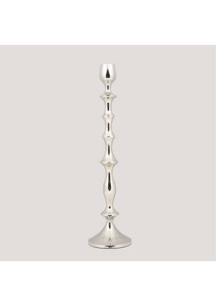 Metal Uzay Silver Şamdan 10*10*41 cm