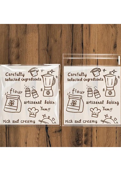 Bantlı Şeffaf Desenli Poşet Opp 10X10 (+3) cm 95 Adet fiyatları