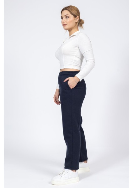 Zra Unisex 3 Iplik Şardonlu Eşofman Alt 24K Cu Lacivert