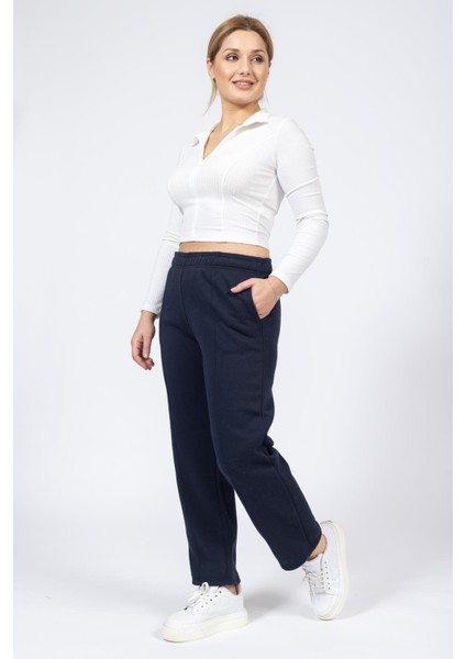 Zra Unisex 3 Iplik Şardonlu Eşofman Alt 24K Cu Lacivert