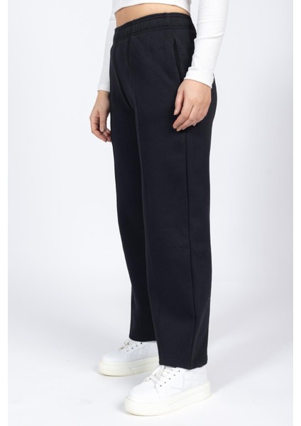 Zra Unisex 3 Iplik Şardonlu Eşofman Alt 24K Cu Siyah