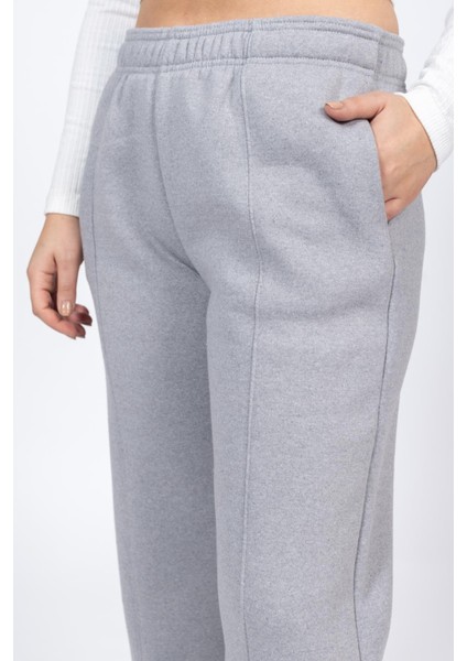 Zra Unisex 3 Iplik Şardonlu Eşofman Alt 24K Cu Gri