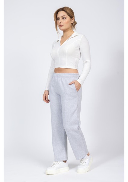 Zra Unisex 3 Iplik Şardonlu Eşofman Alt 24K Cu A.gri