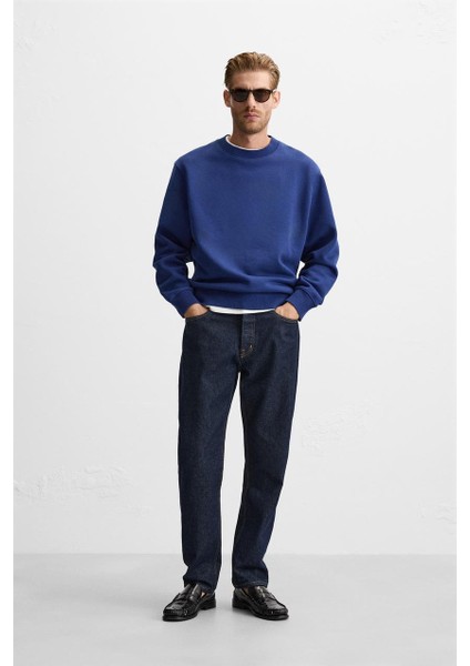 Erkek Yumuşak Dokulu Içi Polarlı Rahat Kalıp Sweatshirt fiyatları