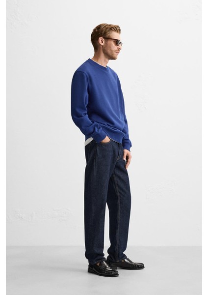 Erkek Yumuşak Dokulu Içi Polarlı Rahat Kalıp Sweatshirt fırsatları