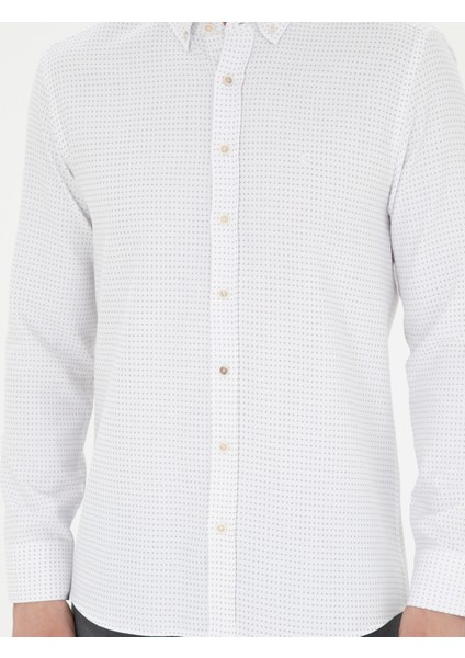 Erkek Bej Slim Fit Uzun Kollu Gömlek 50289388-VR011