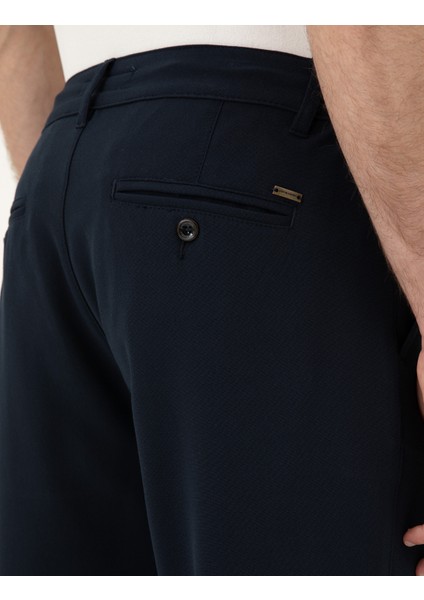 Erkek Lacivert Carrot Fit Jogger Kanvas Pantolon 50289230-VR033
